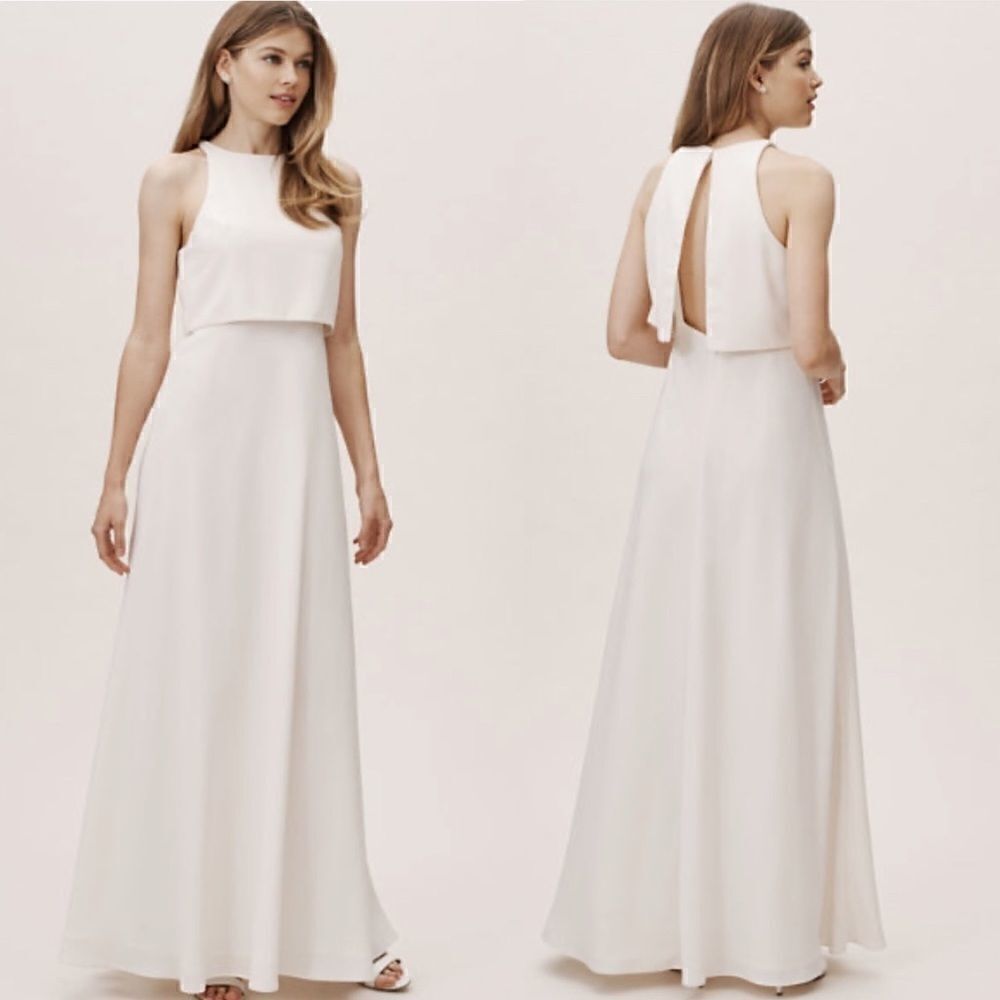 💯 BHLDN Jill Stuart Iva Crepe Maxi